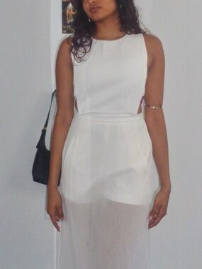BCBGMaxAzria Ivory Satin Dress